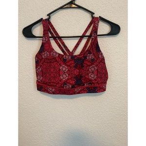 Lululemon Strappy Pink Floral Sports Bra